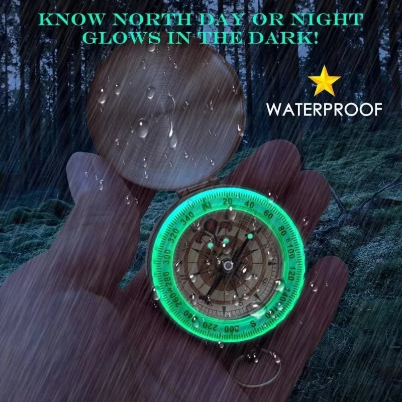 5 Pack Mini Pocket Compass Glow in the Dark Navigation Survival Tool - 2