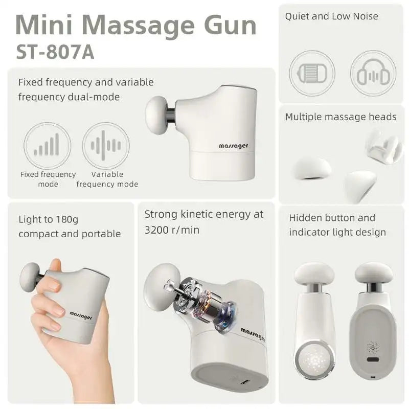 Mini Pro Massage Gun Portable Deep Tissue Percussion Muscle Massager - 6