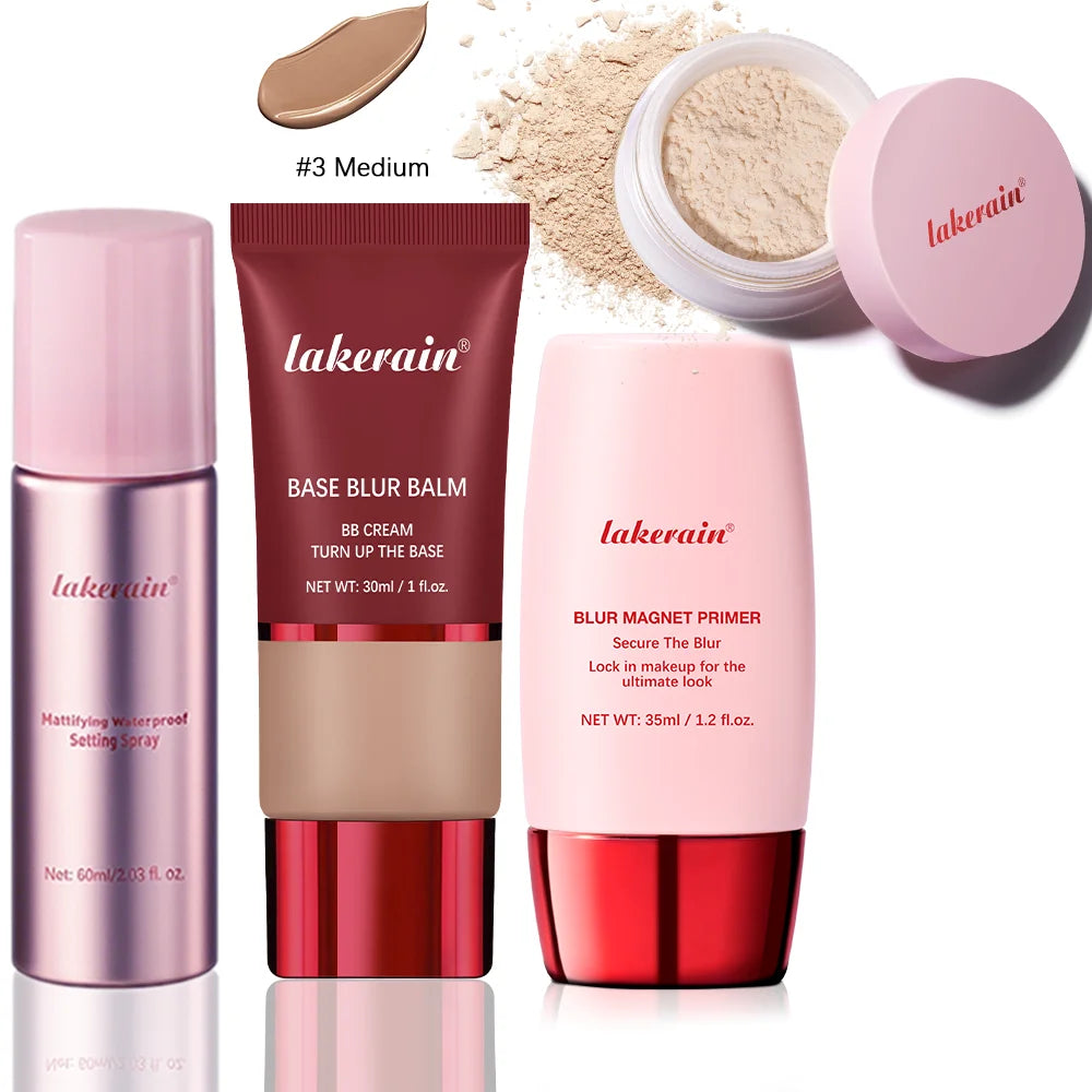 Ultimate Makeup Setting Spray Powder Primer Blur Balm Set