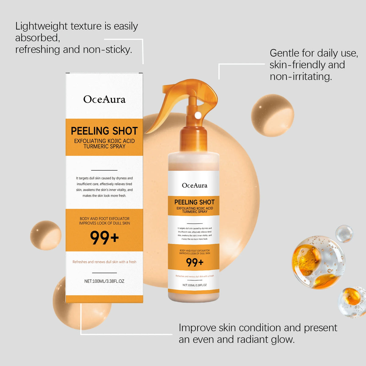 Moisturizing Skin Brightening Serum Foot Care Spray