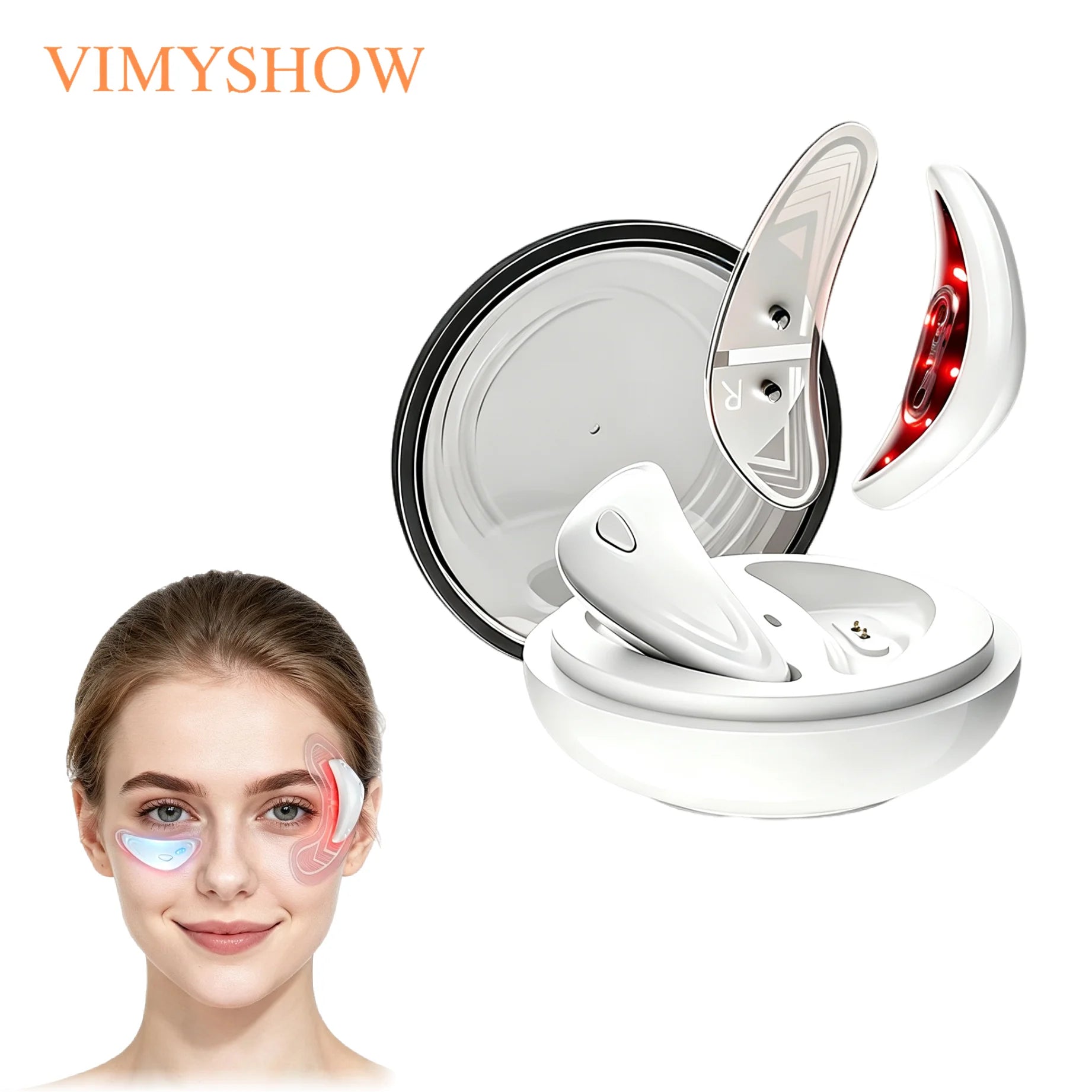Red Light Microcurrent Under Eye Massager Dark Circles Device - 1