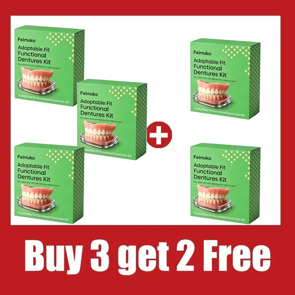 Soft Silicone Snap-On Dentures Natural Upper Lower Teeth Comfort Fit