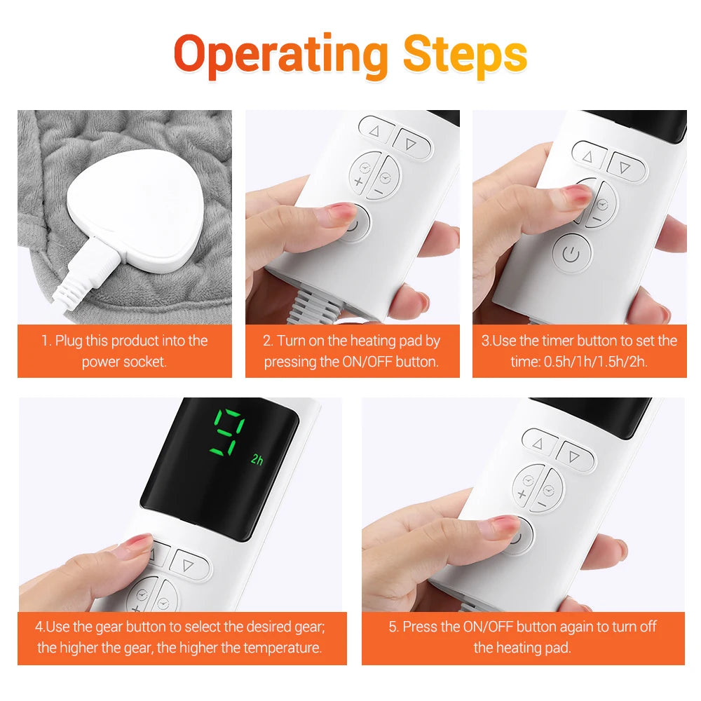 Electric Heating Pad Thermal Mat for Body Warming and Pain Relief