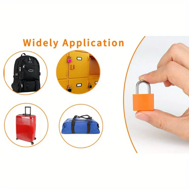 6pc Small Padlock Set with Keys Portable Travel Suitcase Diary Lock