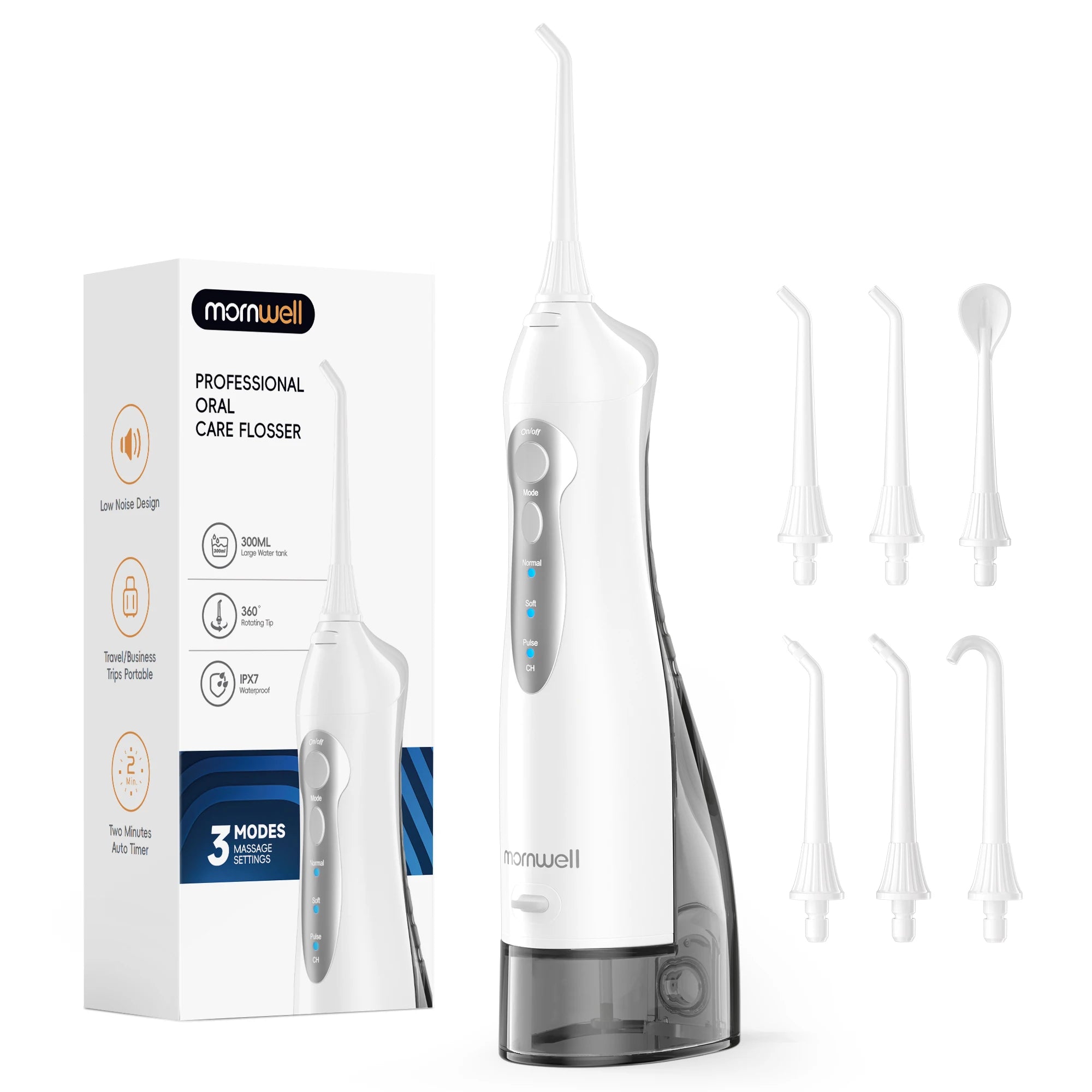 Mornwell Portable Water Flosser USB Rechargeable Oral Irrigator - 14