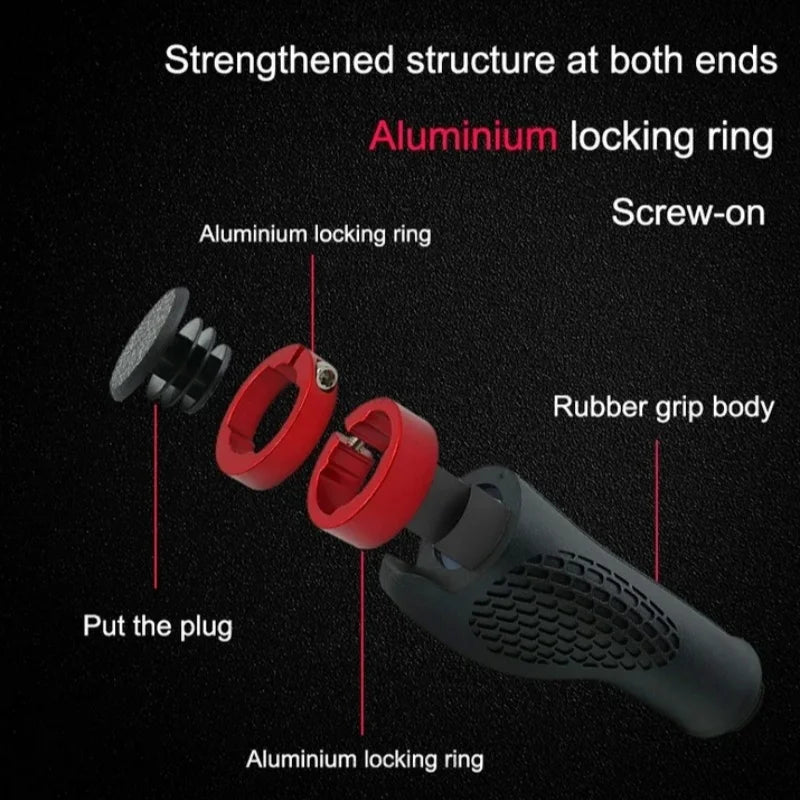 Ergonomic MTB Bicycle Handlebar Grips Anti Slip Rubber Lock On Grips