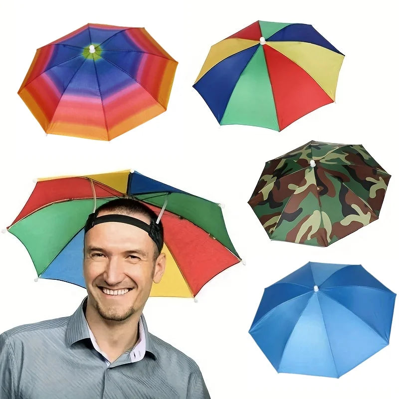 Hands Free Umbrella Hat Foldable Sun Rain Protection for Hiking Fishing - 12