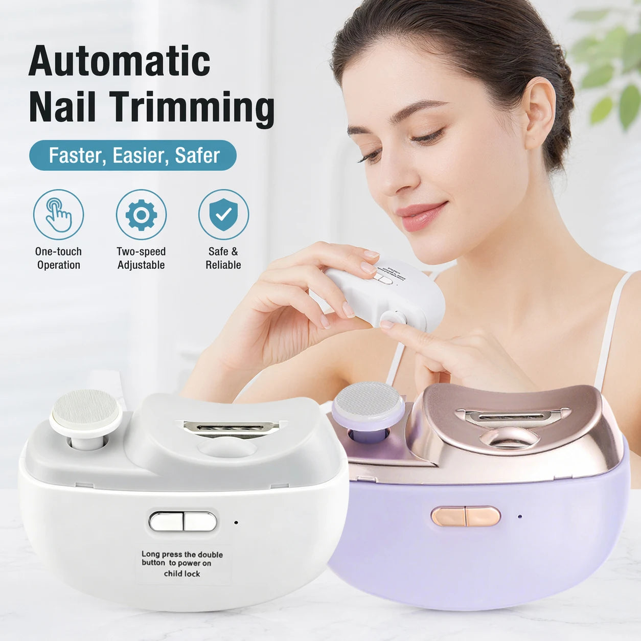Electric Nail Clipper 2 in 1 Trimmer and Polisher - 1