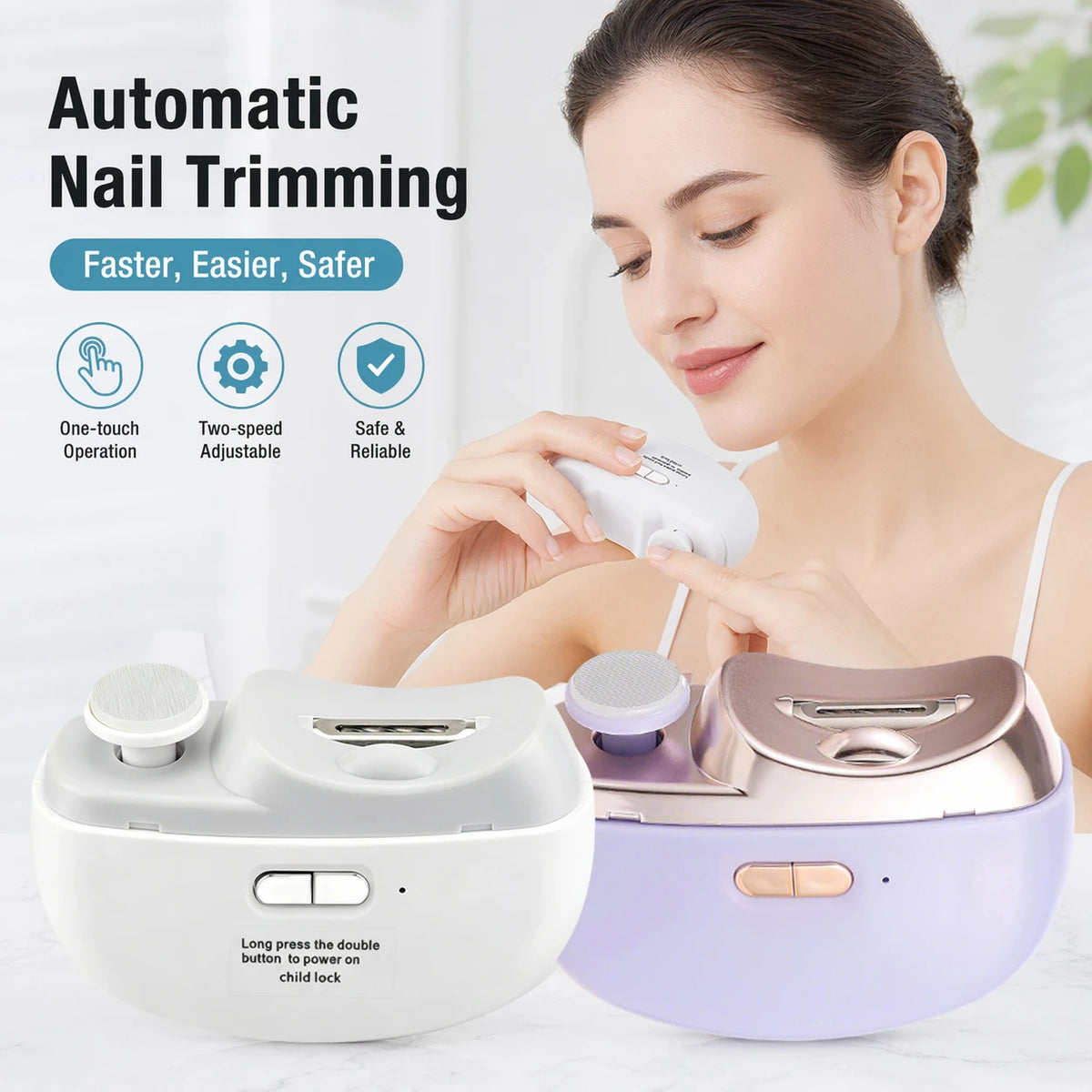 Electric Nail Clipper 2 in 1 Trimmer and Polisher