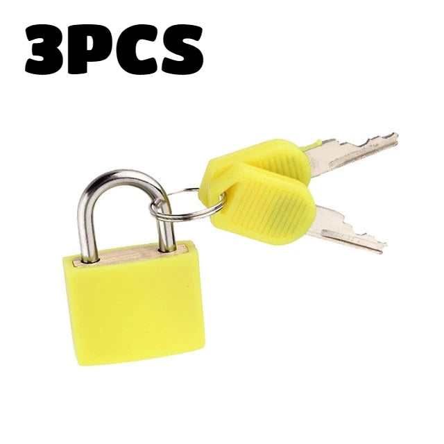 6pc Small Padlock Set with Keys Portable Travel Suitcase Diary Lock