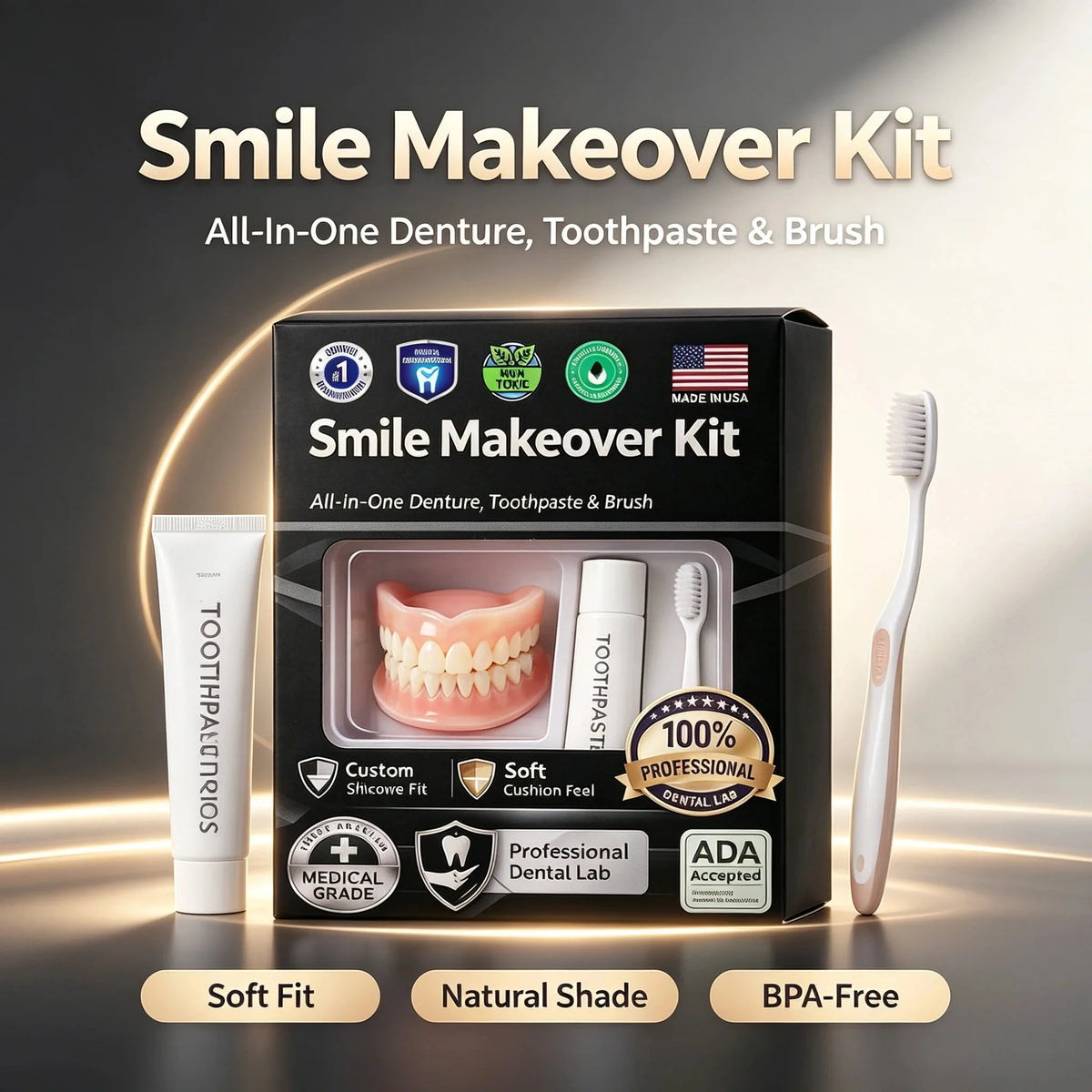 Moldable Silicone False Teeth Kit Cosmetic Smile Denture