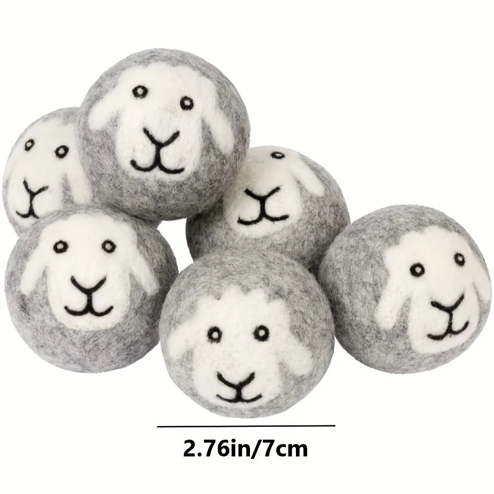 Wool Dryer Balls Laundry Softener Anti Static Reusable Sheep Felt Balls - 12