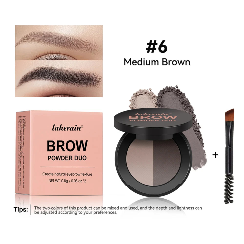 Two-Color Eyebrow Powder Long Lasting Contour and Nose Shadow Makeup - 18