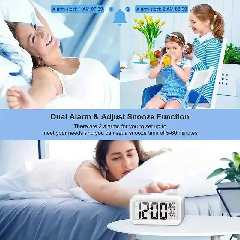 Digital Alarm Clock with Temperature Calendar and LED Display