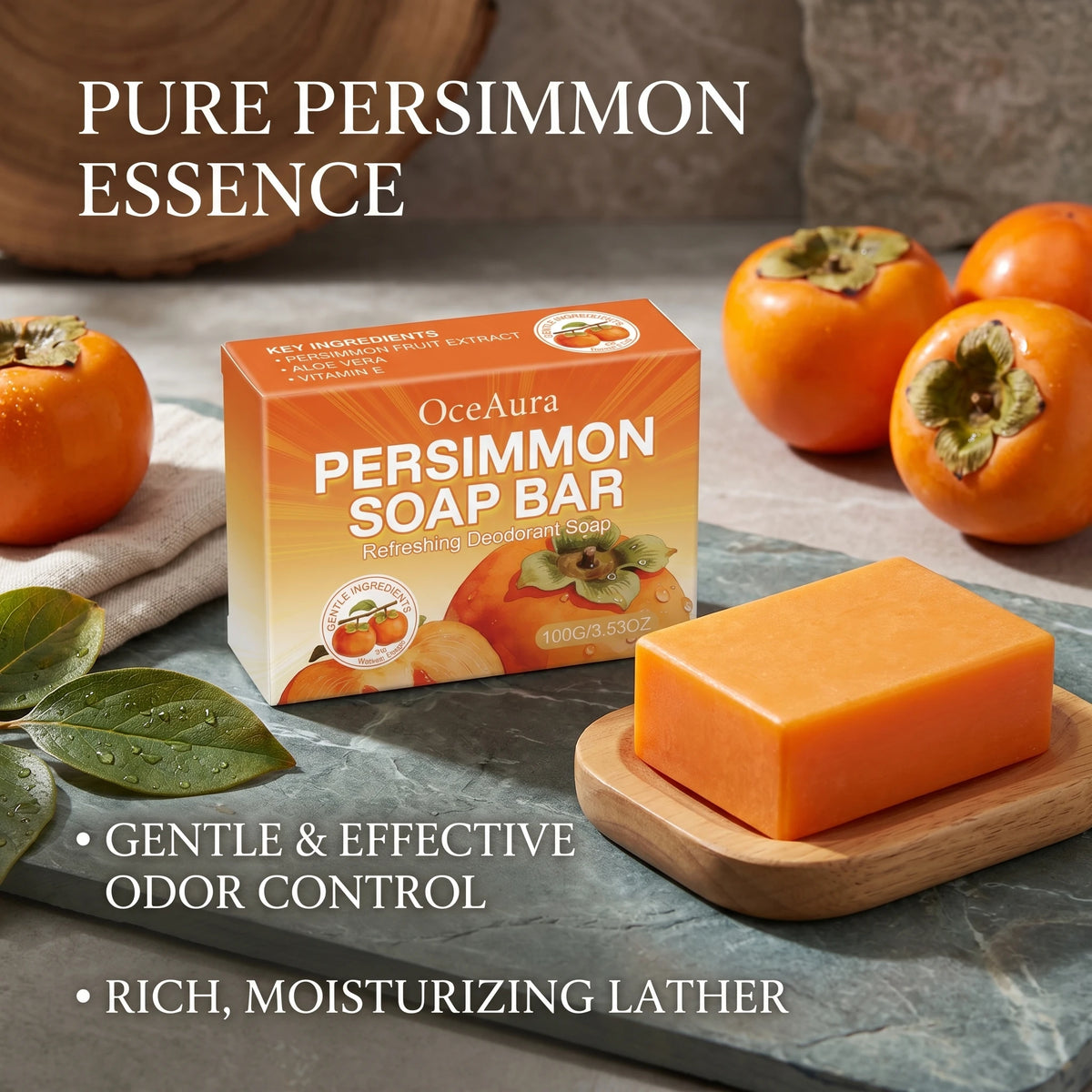 Persimmon Soap Bar Deodorizing Body Cleanser