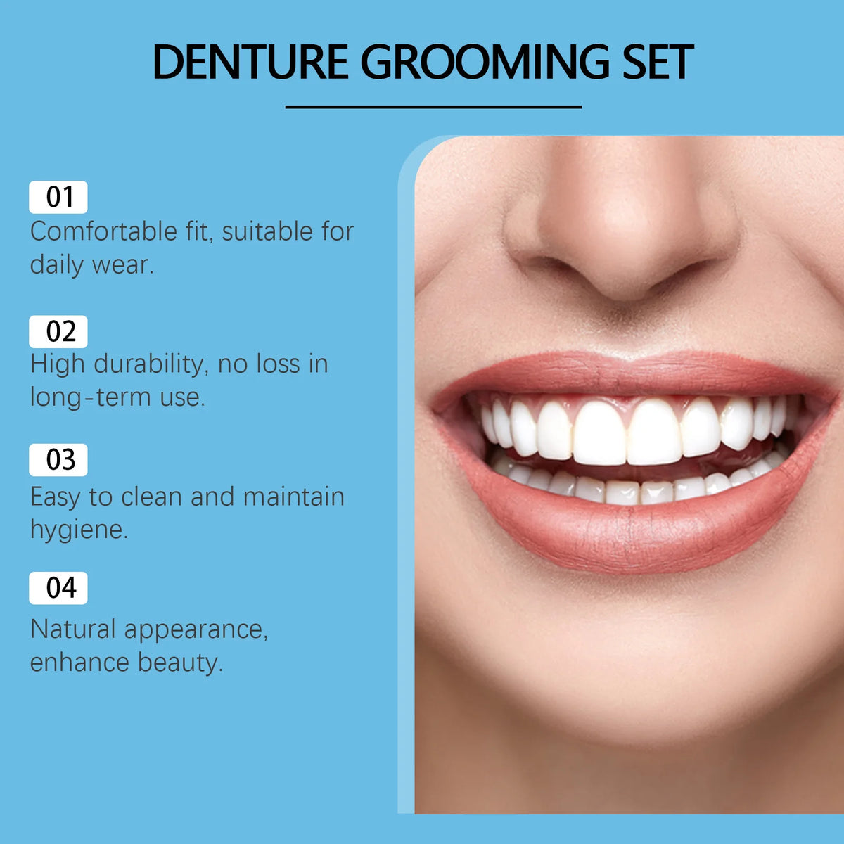 Silicone Dentures Full Set False Teeth Veneers