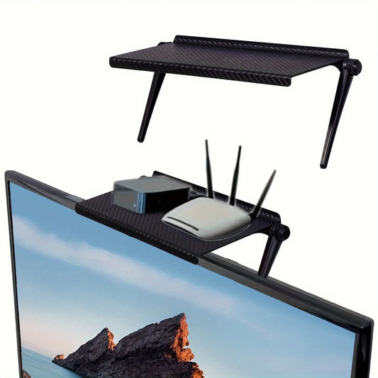Adjustable TV Screen Top Shelf Monitor Storage Rack Organizer Stand