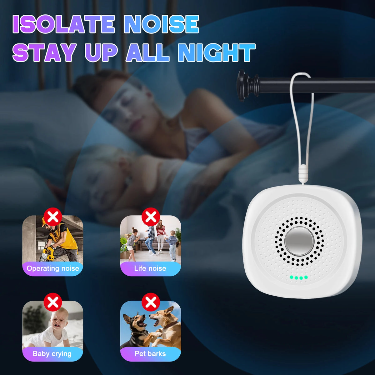 Portable White Noise Sound Machine Sleep Aid Device for Baby