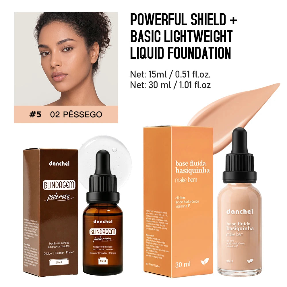 2pcs Waterproof Primer Serum and Liquid Foundation Makeup Set - 20