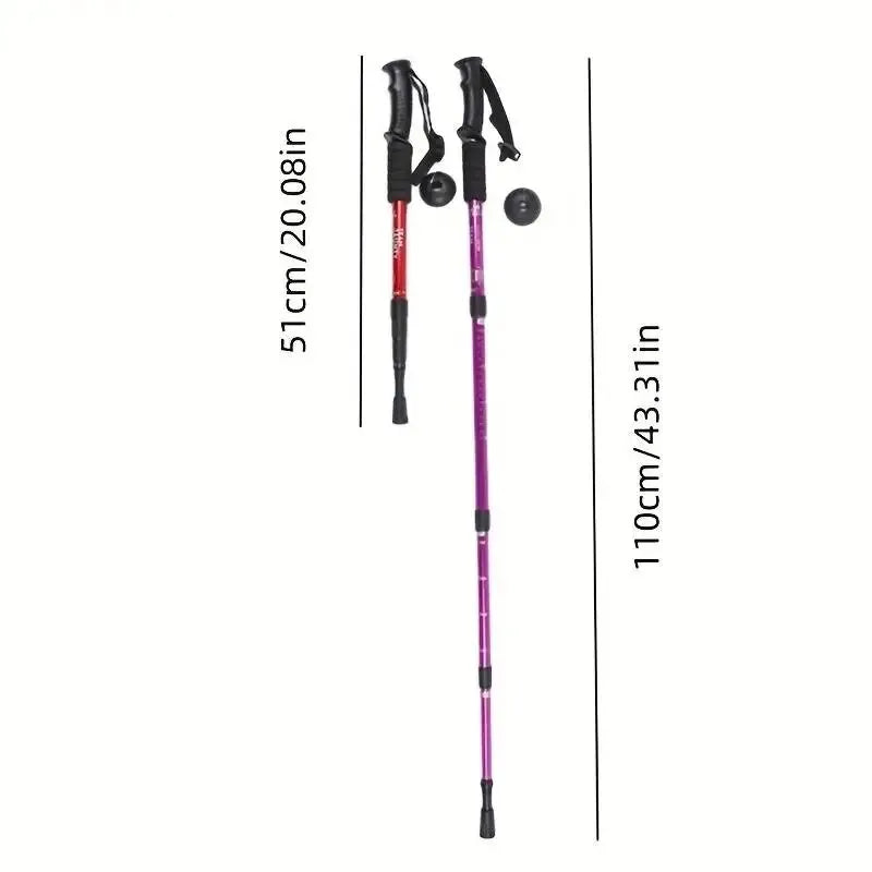 Ultralight Foldable Hiking Trekking Pole Adjustable Mountaineering Stick