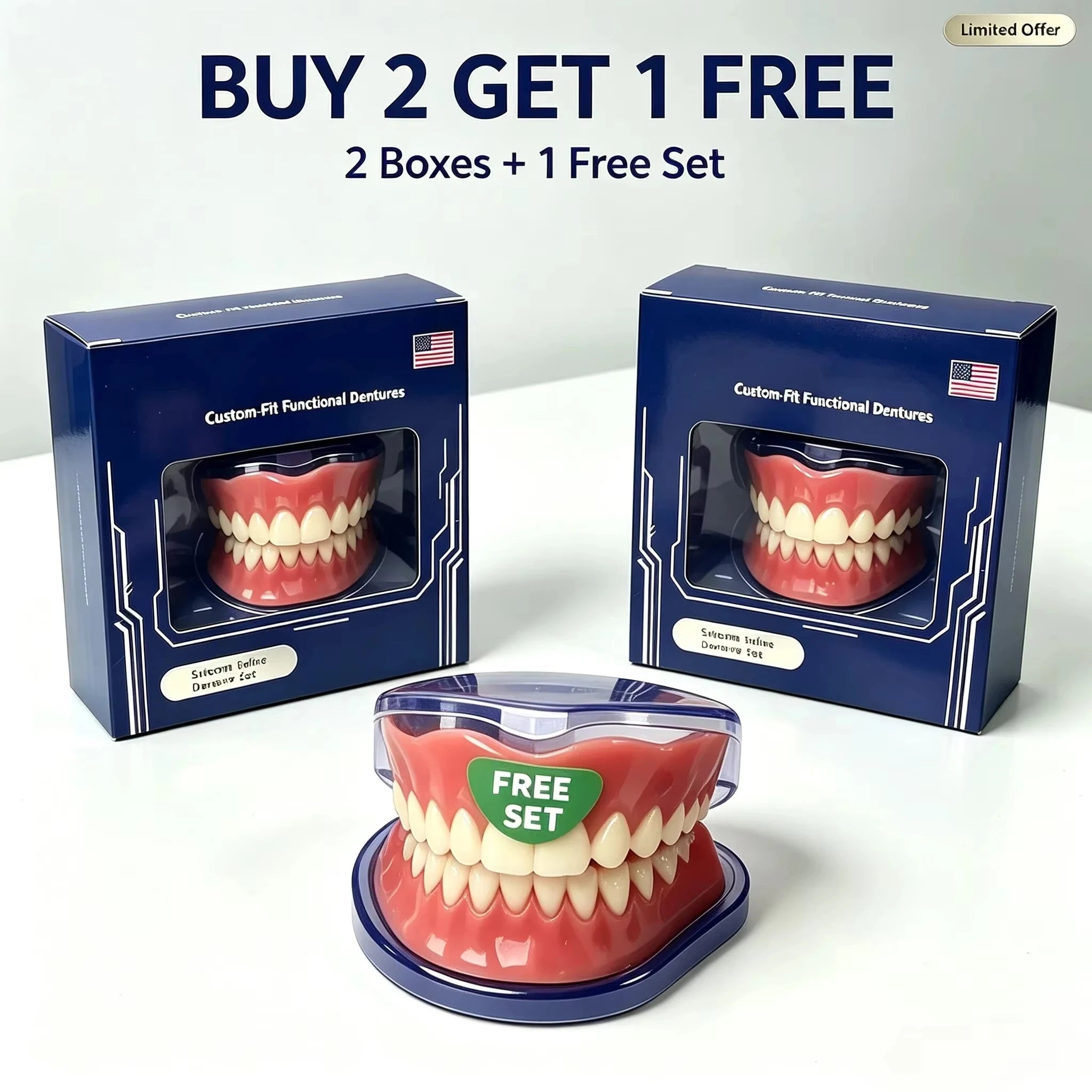 Instant Smile Fake Teeth Full Mouth Set Cosmetic Denture Accessory - 8