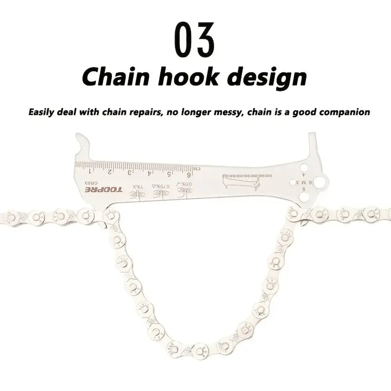 Toopre Bicycle Chain Wear Indicator Gauge Tool Bike Chain Checker Ruler - 10