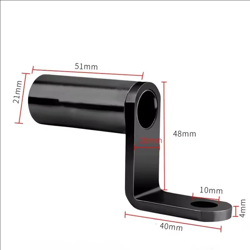 Motorcycle Phone Holder Mount Bracket Aluminum Alloy Mirror Extender - 6