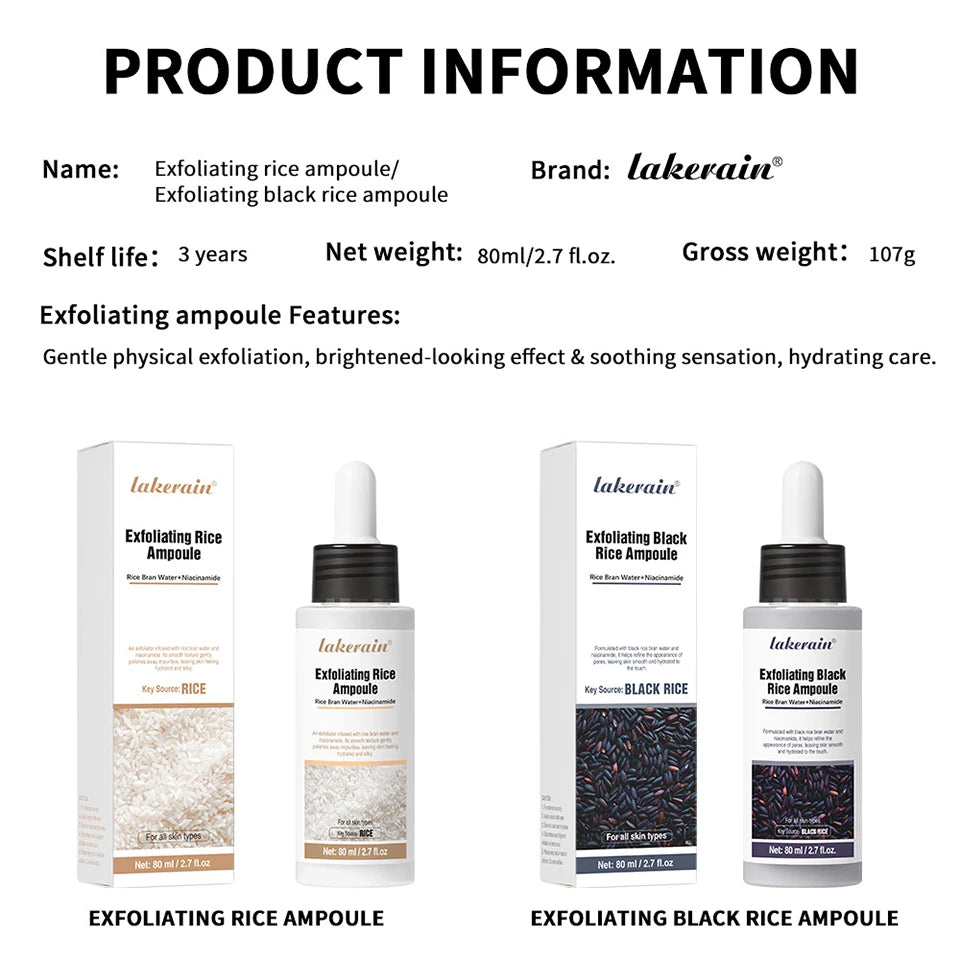 White Black Rice Exfoliating Serum Peeling Hydrating Toner