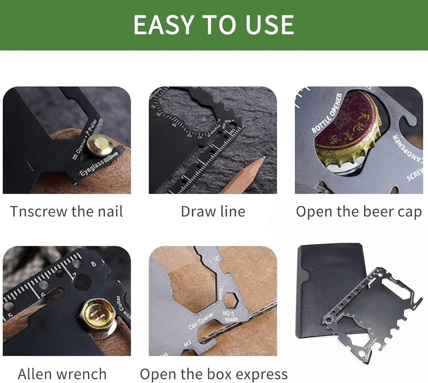 46 in 1 Multi Tool Survival Card Portable Credit Card Size Pocket Gadget
