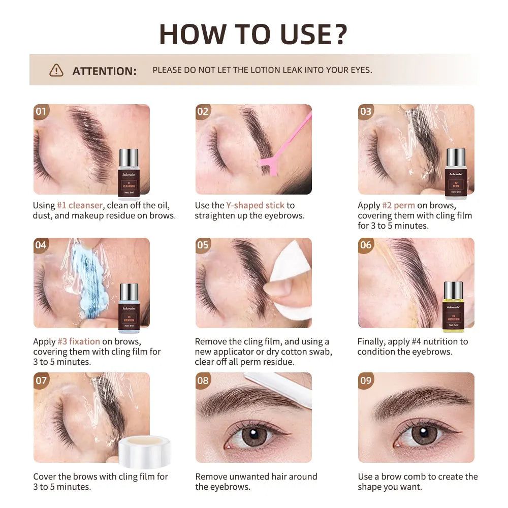 Semi-Permanent Brow Lamination Kit Eyebrow Lifting Shaping Set - 6