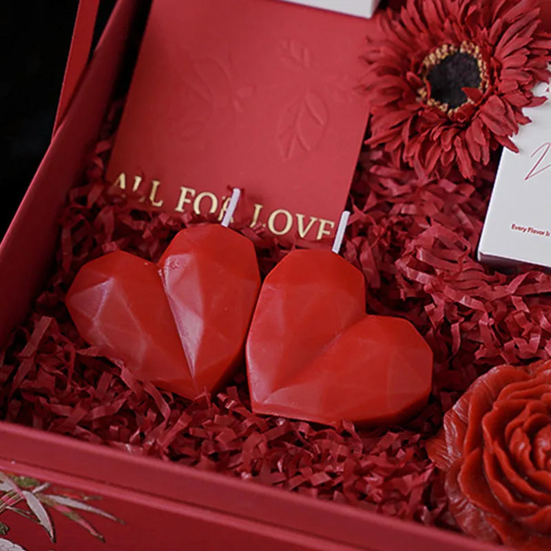 2pc Heart Shaped Scented Aromatherapy Candles Romantic Valentine Gift - 15