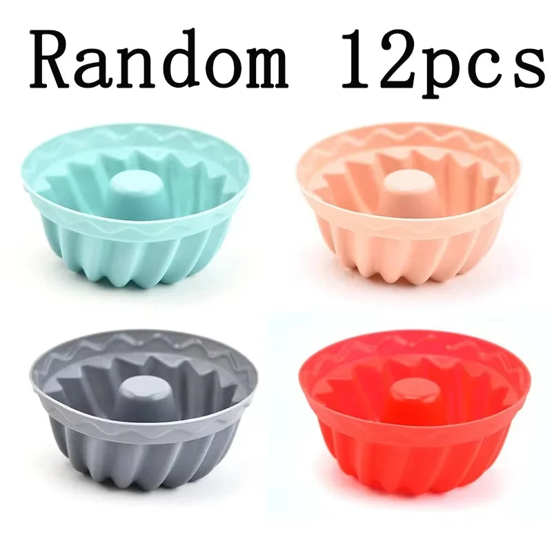 Silicone Mini Cake Molds Nonstick Muffin Cupcake Baking Cups 12 Pack - 19
