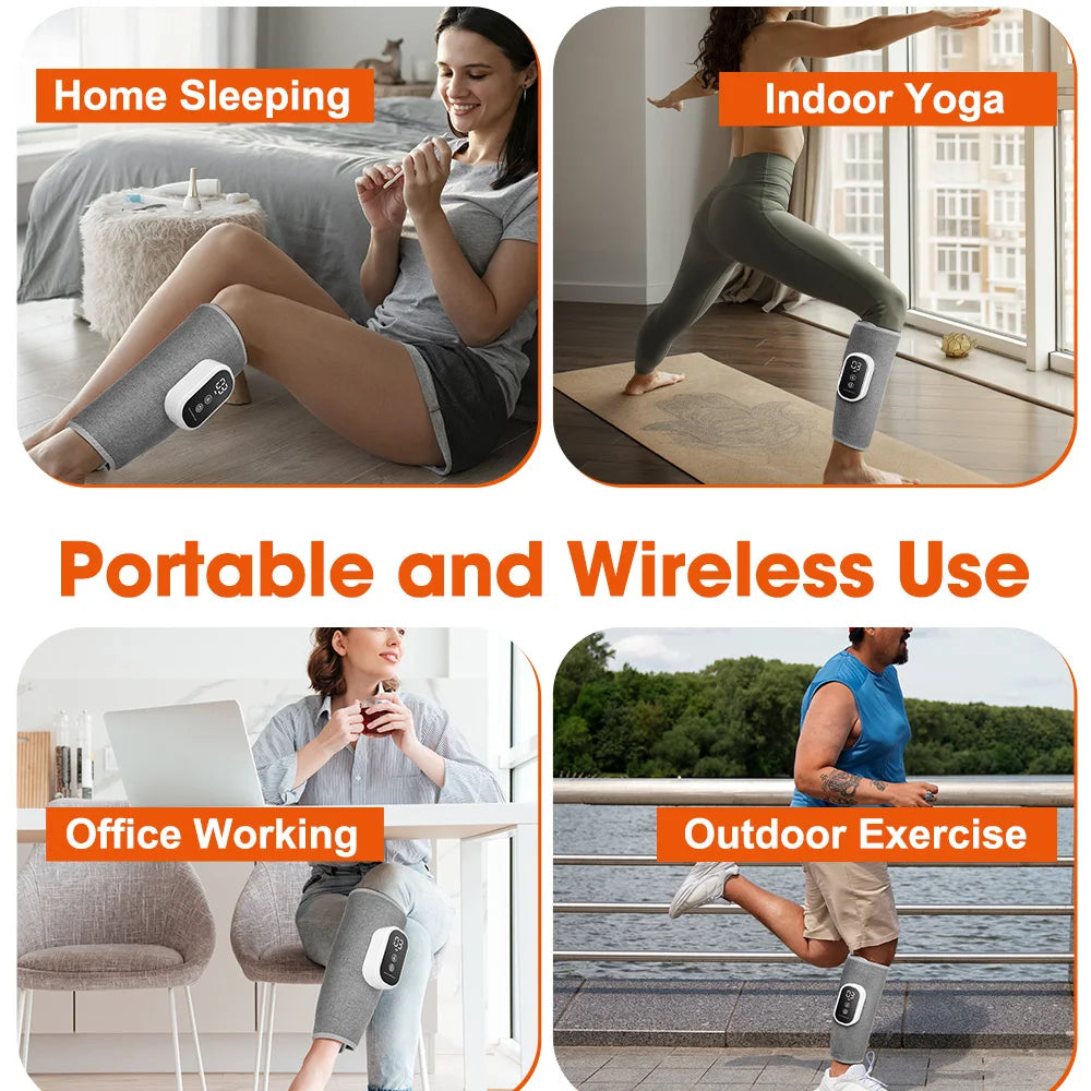 Wireless Air Pressure Calf Massager Electric Leg Compression Wrap - 18