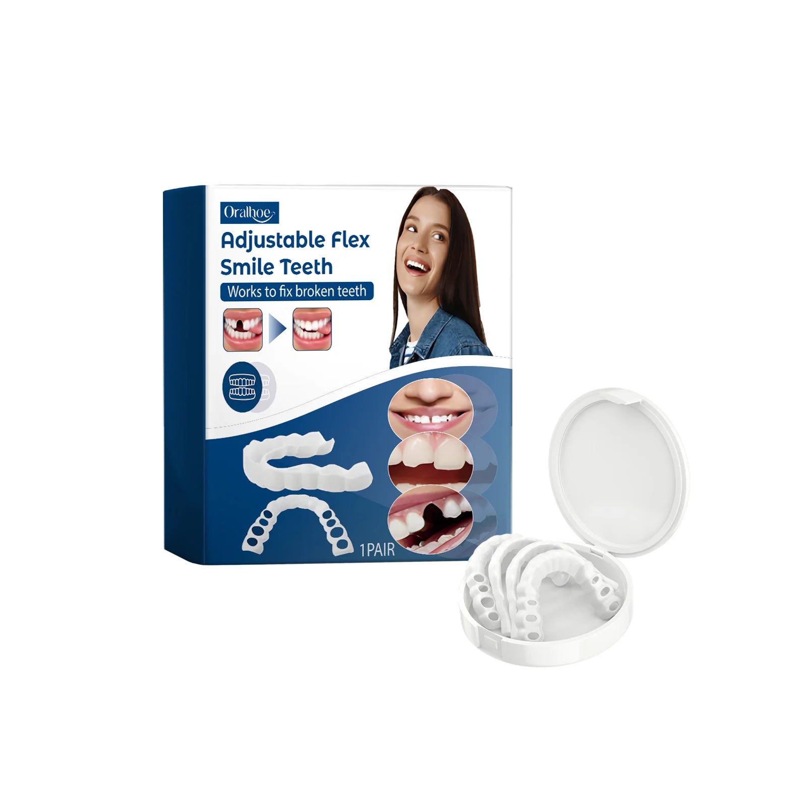 Adjustable Snap On Dentures Fake Teeth Veneers - 22