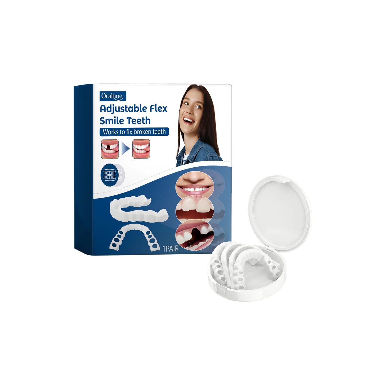 Adjustable Snap On Dentures Fake Teeth Veneers