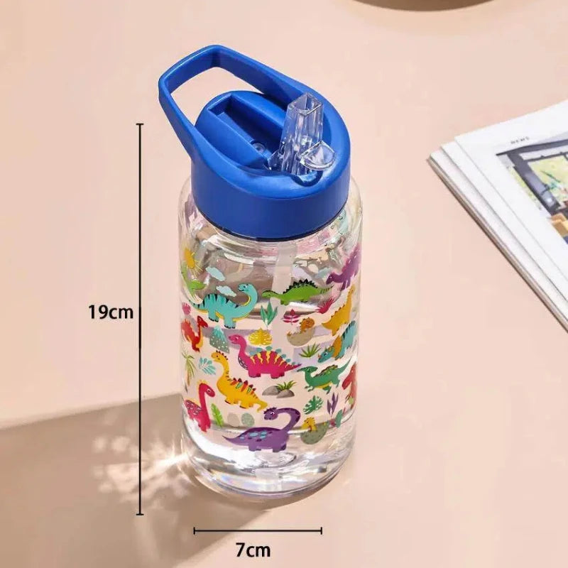 500ml Cute Dinosaur Straw Water Bottle Portable BPA Free Travel Cup