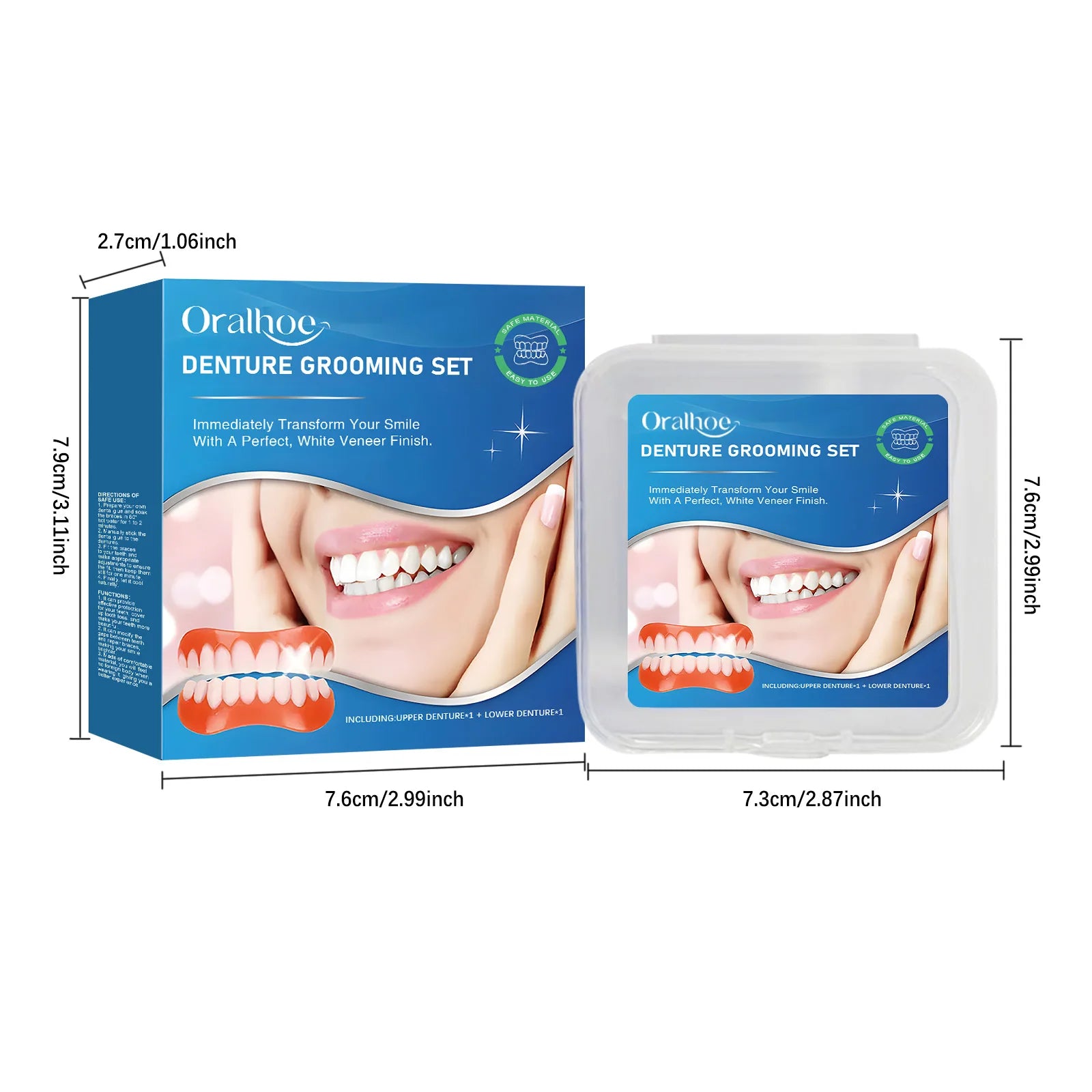 Silicone Dentures Full Set False Teeth Veneers - 9