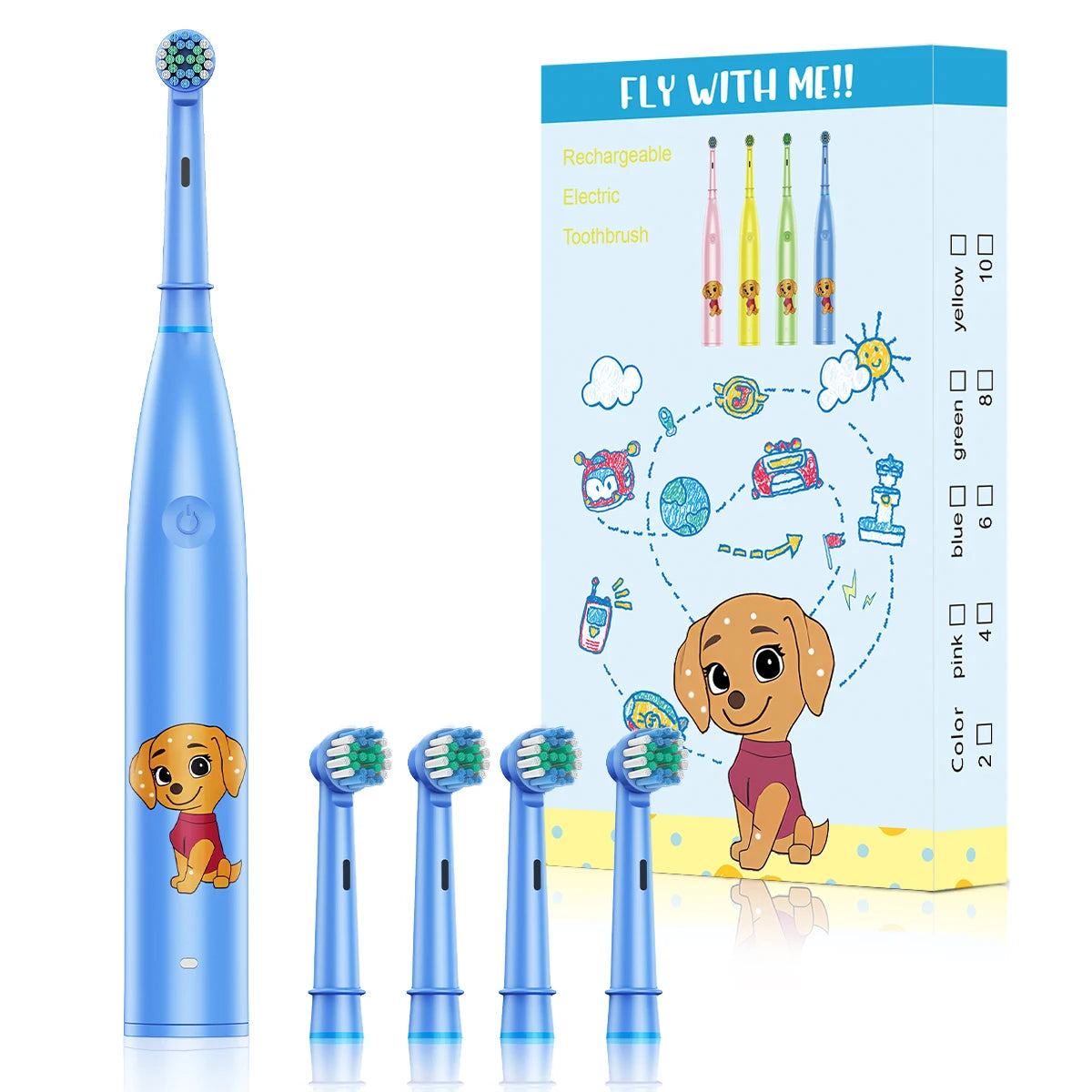 Kids Electric Toothbrush Cartoon Rechargeable Sonic Vibrate - 18