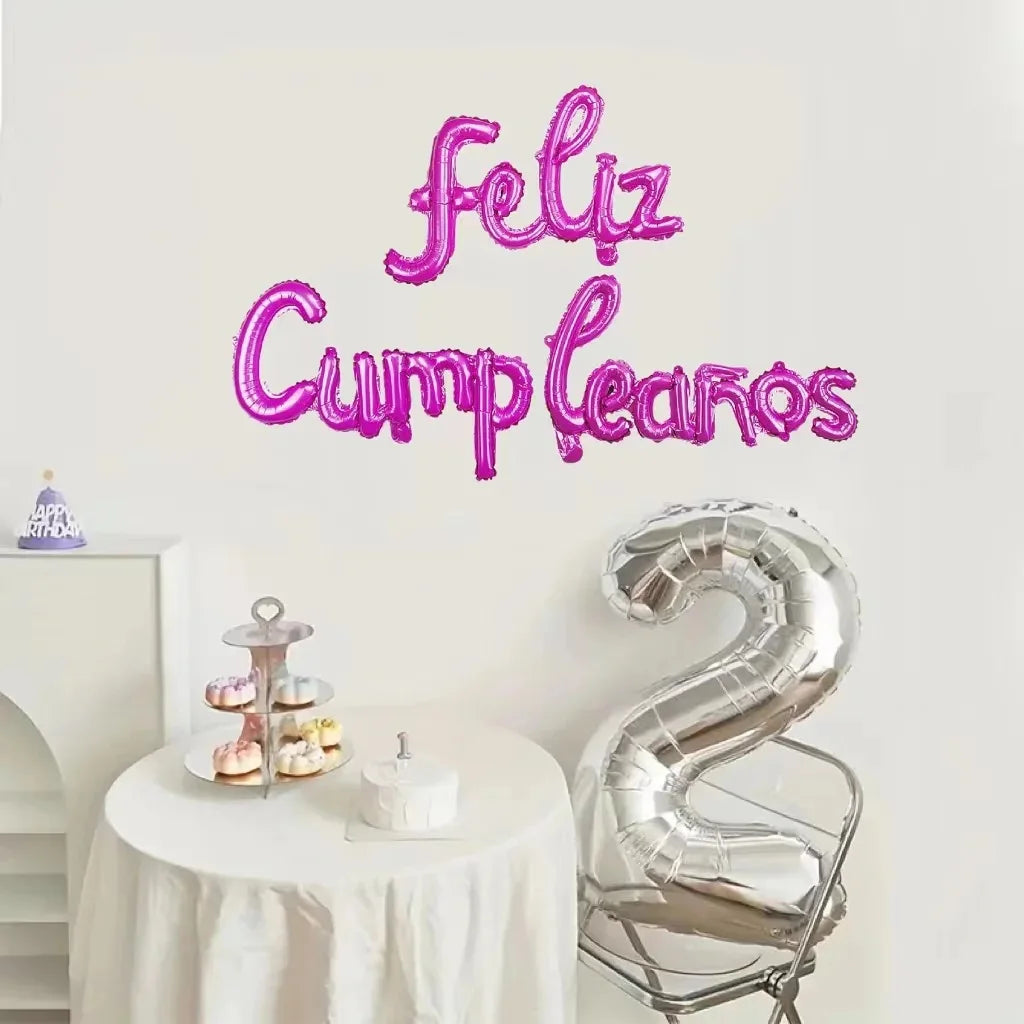 16 Inch Spanish Happy Birthday Foil Balloon Set Party Decoration - 3