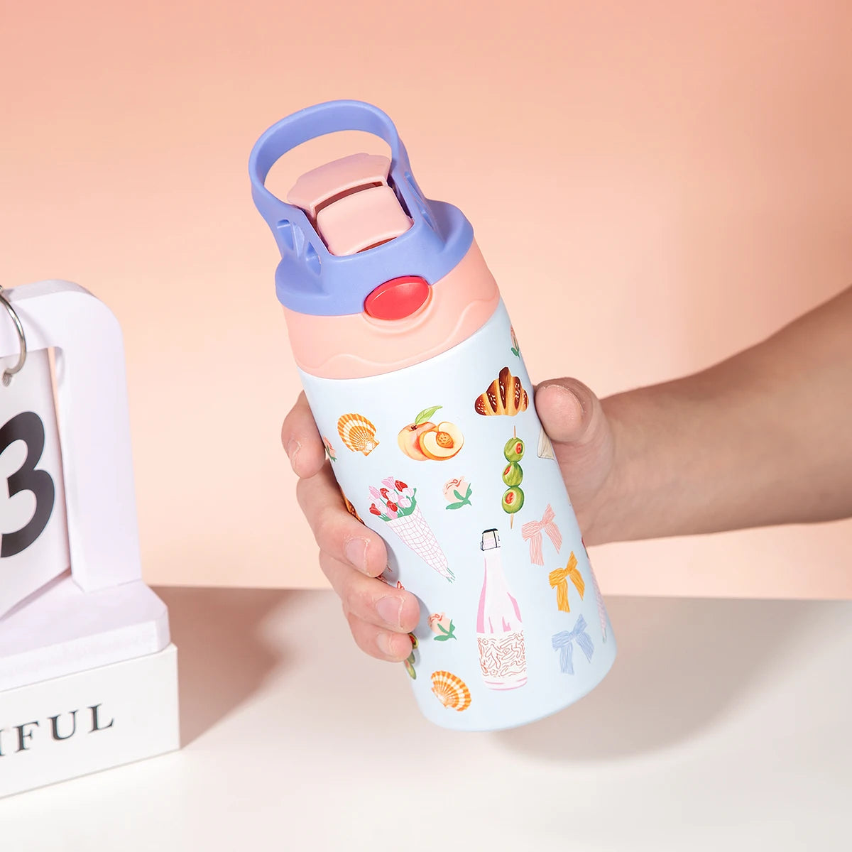 350ml Cartoon Insulated Stainless Steel Water Bottle Kids Vacuum Flask