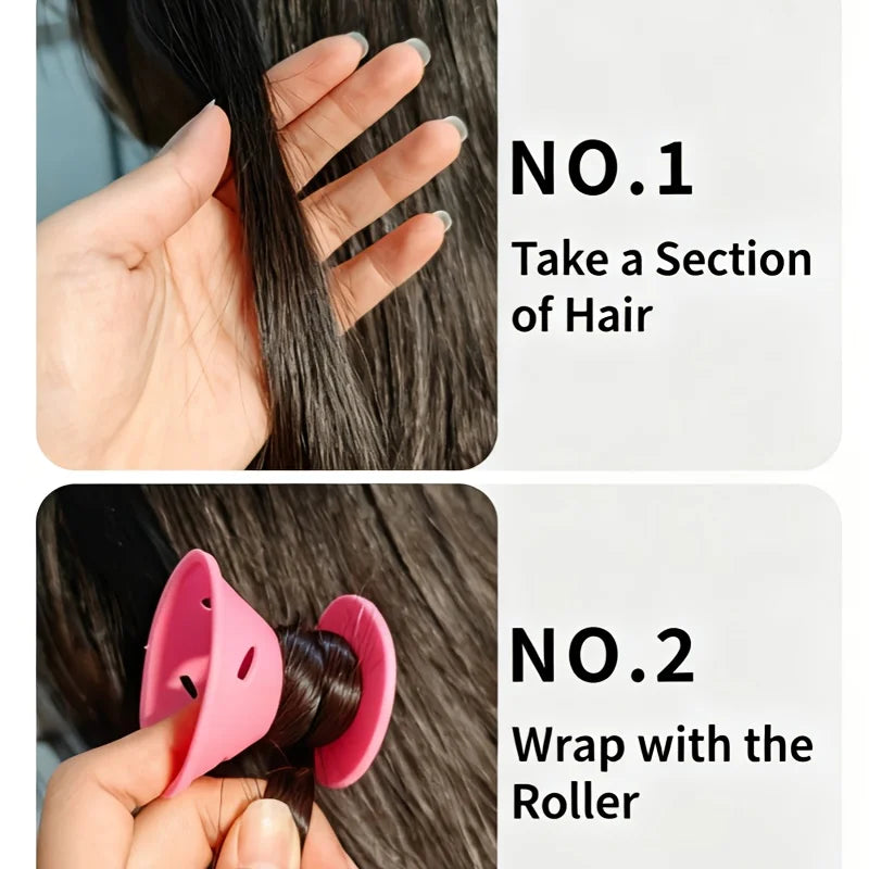 30pcs Silicone Mushroom Hair Curlers Heatless Wave Styling Rollers - 9