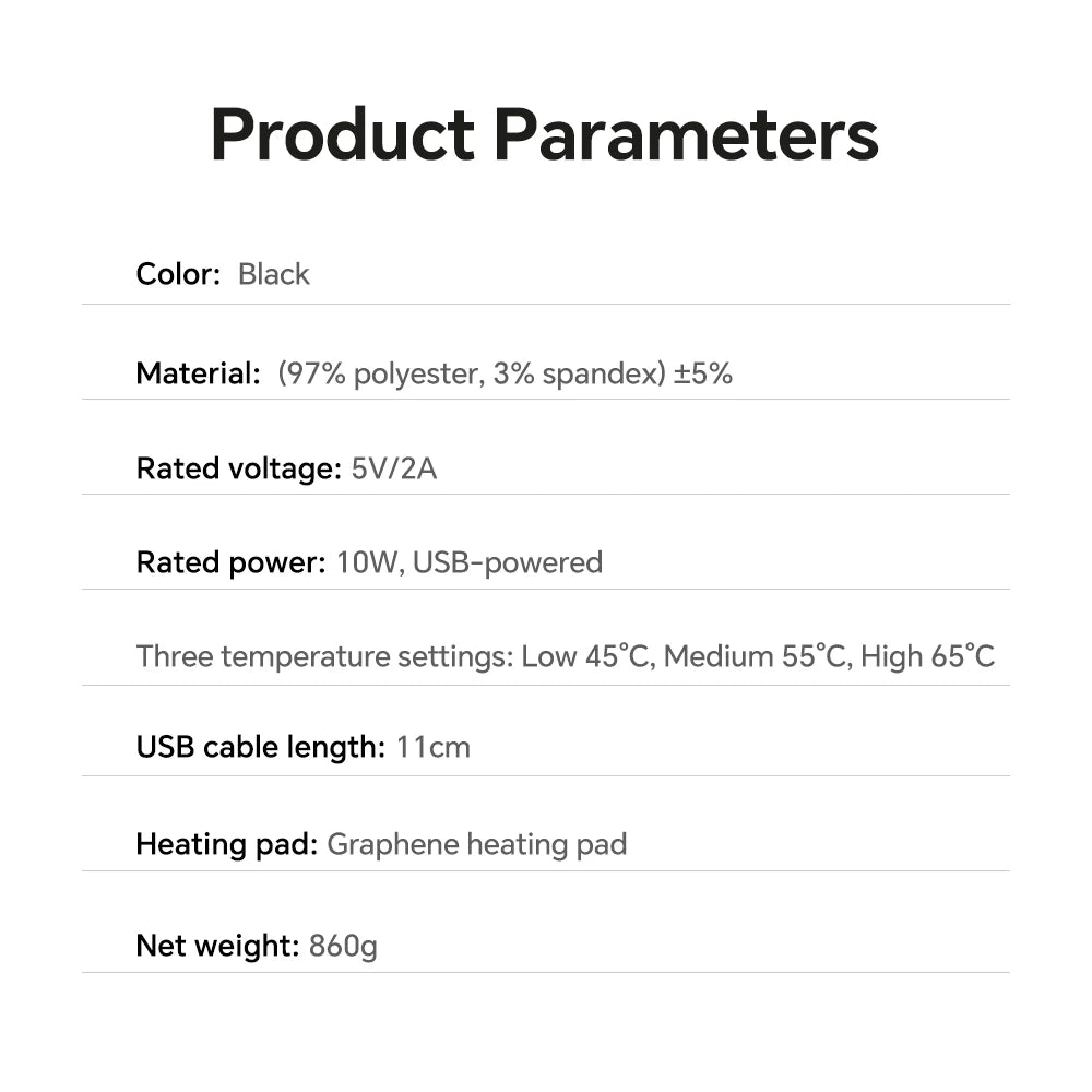 Graphene Heated Shawl Wearable USB Blanket Hooded Wrap - 15