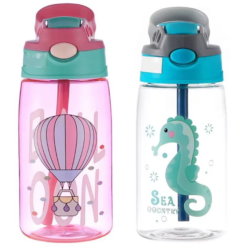 Kids Sippy Water Bottle 480ml BPA Free Cartoon Straw Cup for Toddlers - 5