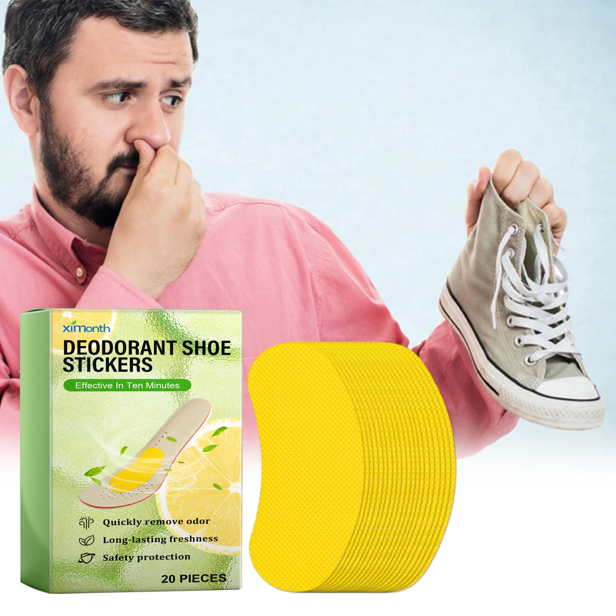 Ximonth Deodorant Shoe Stickers Odor Removal Patches Freshness