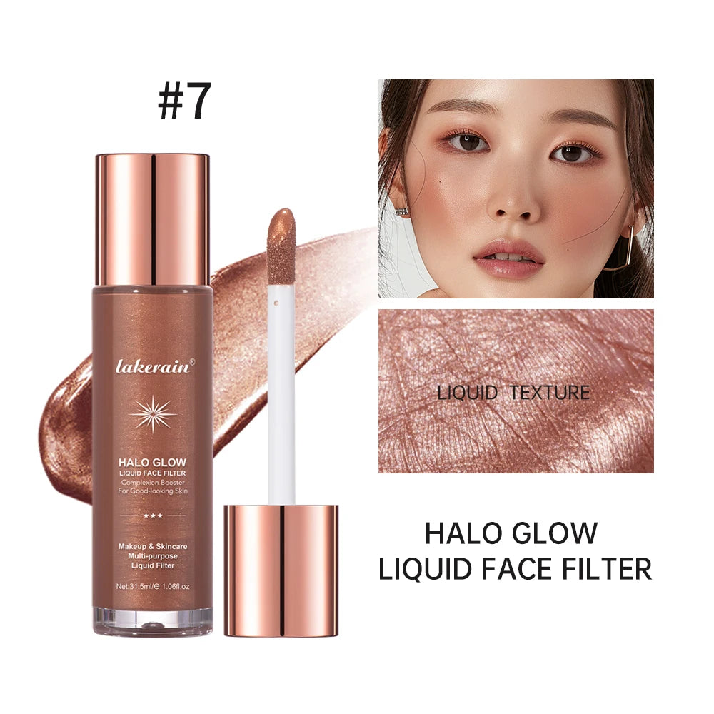Halo Glow Liquid Face Filter Highlighter & Dewy Skin Bronzer Serum - 22