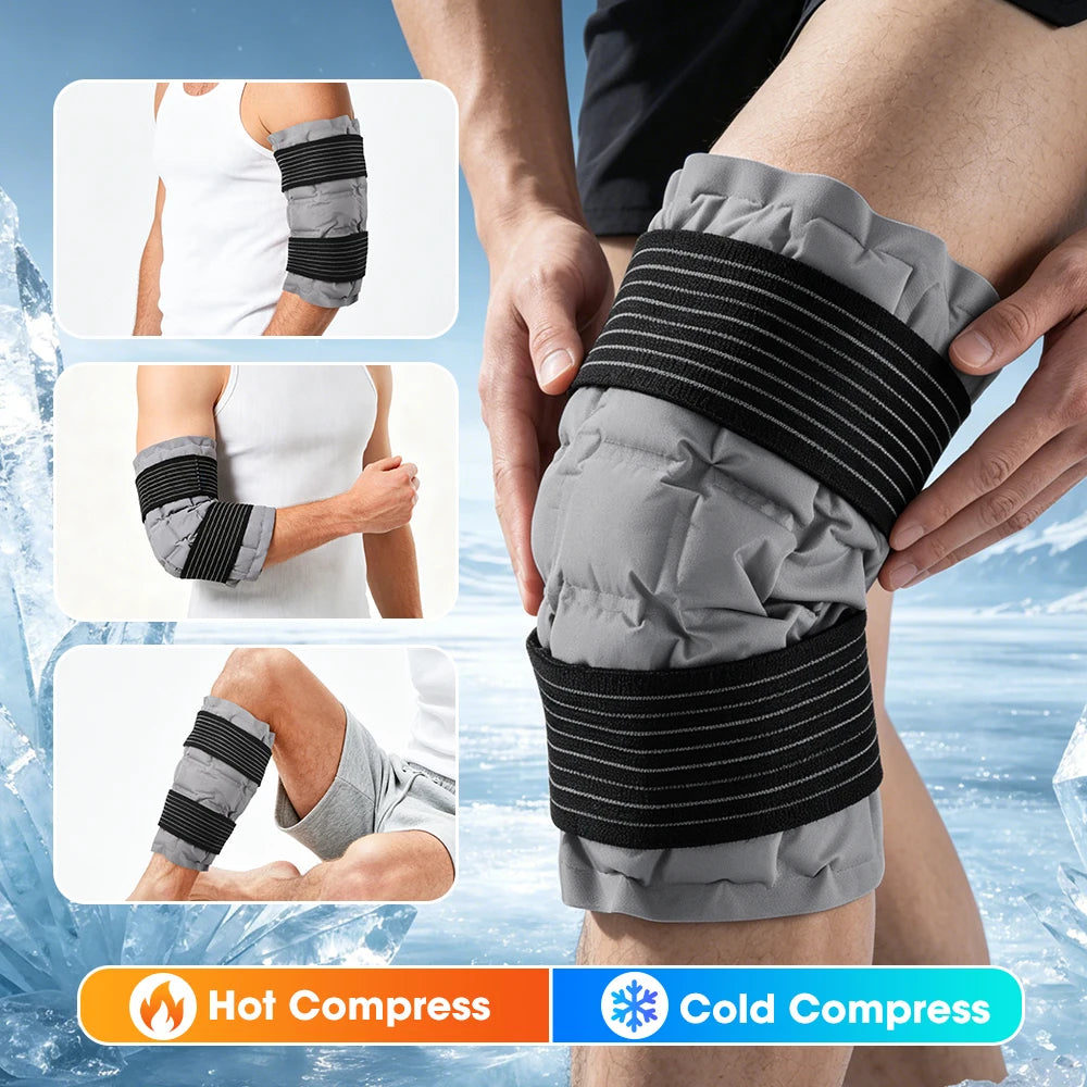 Portable Knee Ice Pack Wrap Hot Cold Compress Support