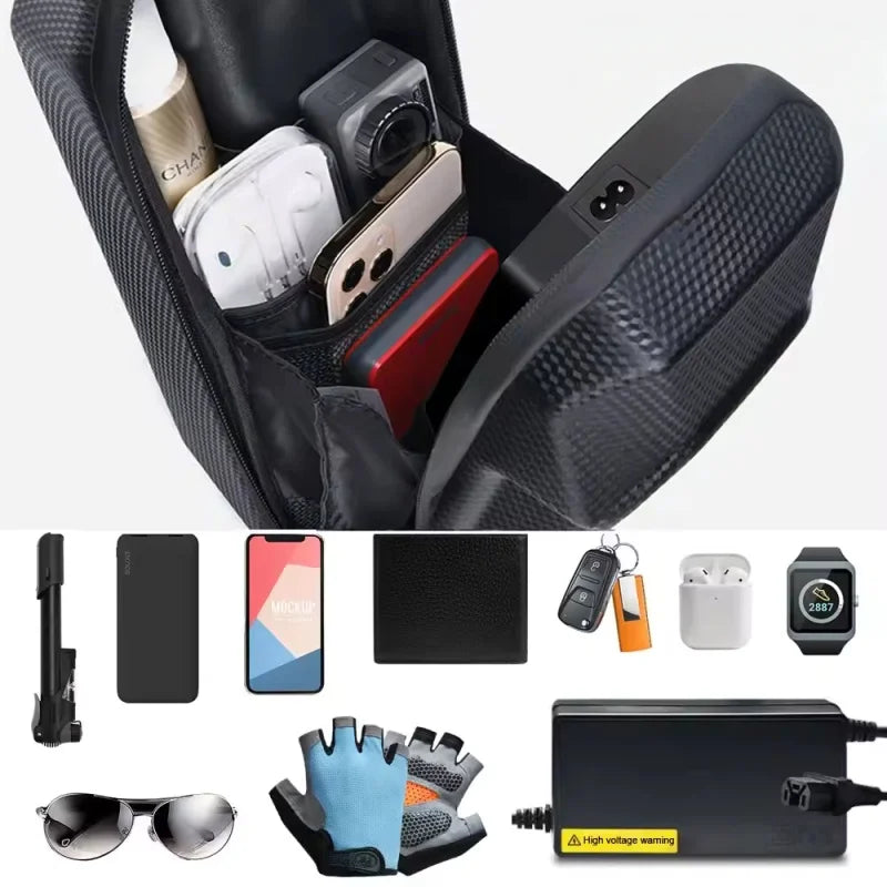 Electric Scooter Storage Bag Waterproof Hard Shell Front Hanging Case