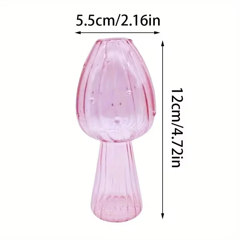 Creative Mushroom Glass Vase Hydroponic Plant Pot Desktop Decor