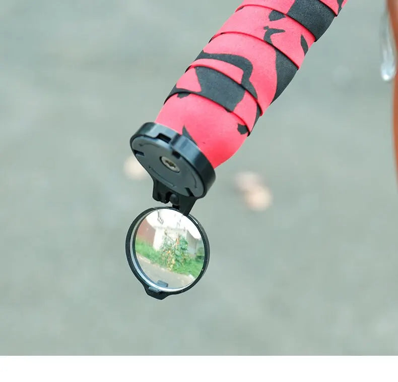Bicycle Rear View Mirror Drop Bar Mount Convex Cycling Safety Reflector - 14