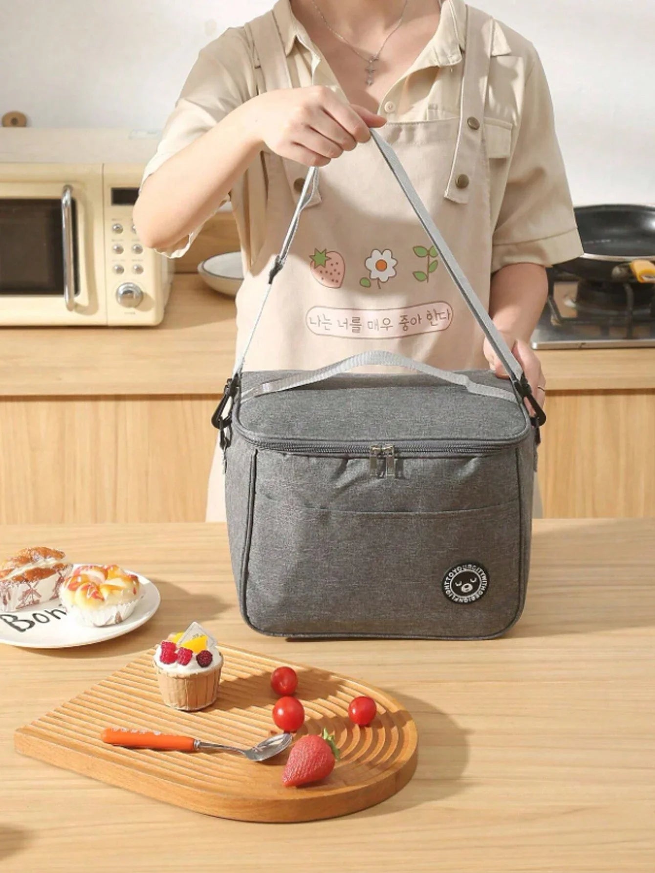 Insulated Lunch Bag Thermal Tote Cooler Box for Office Work and Travel